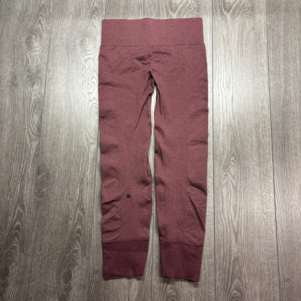 LULULEMON Ebb to Street Pant Red Maroon Speckled Sz 8 Seamless Legging